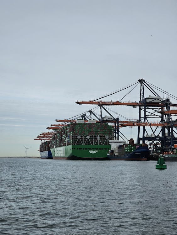 free-photo-of-massive-container-ship-docked-at-rotterdam-port